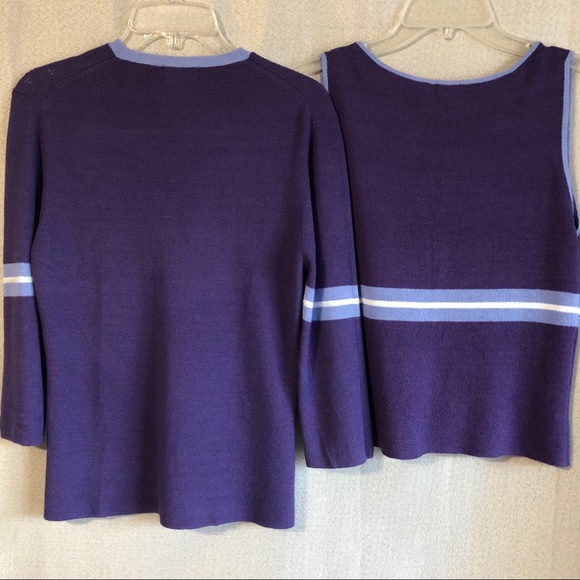 SHU SHU 2 PC Violet & Blue Sweater Set w/ Sequins - Picture 3 of 8